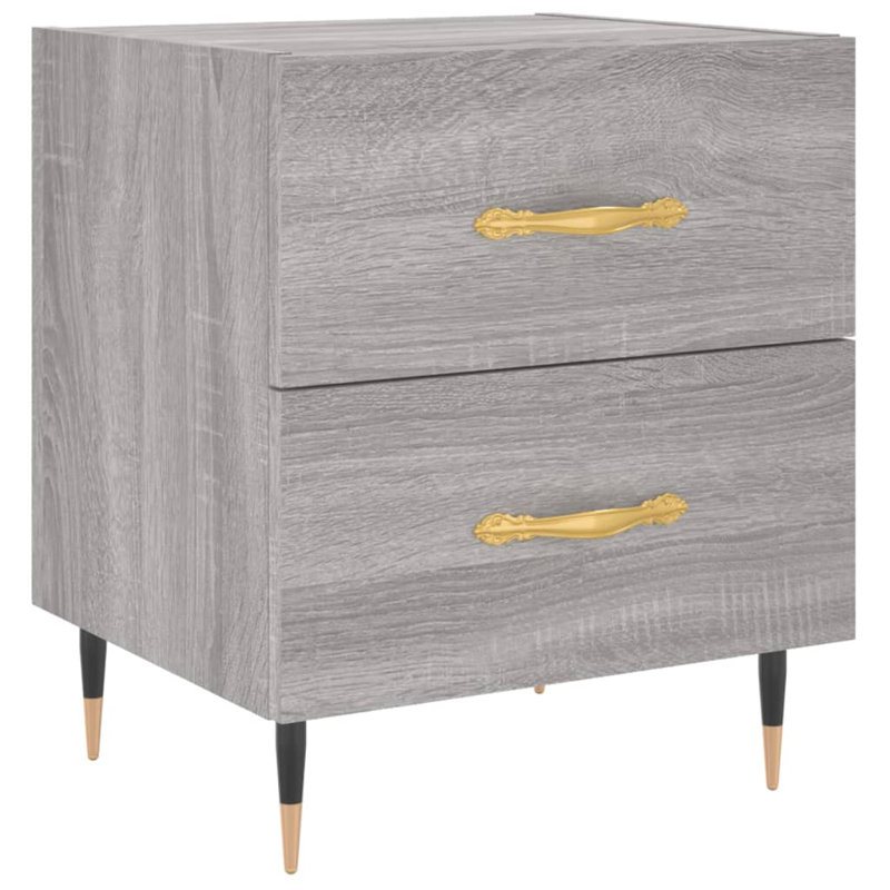 Rydal 40cm W Iron Bedside Table, Individual,  Grey Sonoma