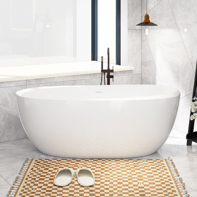 67.32'' x 29.5'' Freestanding Soaking Acrylic Bathtub
