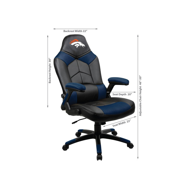 NFL Oversized Gaming Chair, Blue/Gray and Denver Broncosand