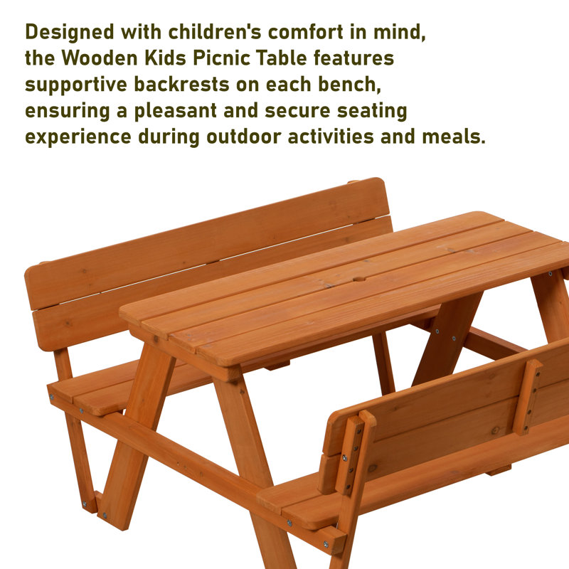 Aayza Rectangular Fir Outdoor Picnic Table