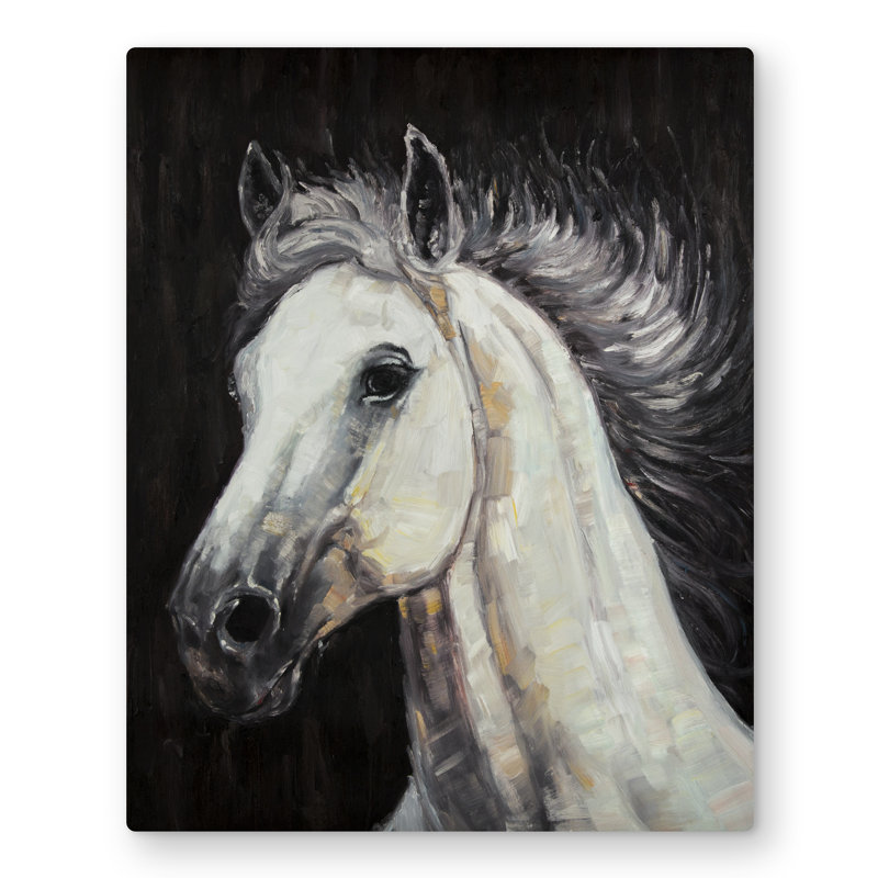 White Star Horse - Rustic Metal Print for Home Decor