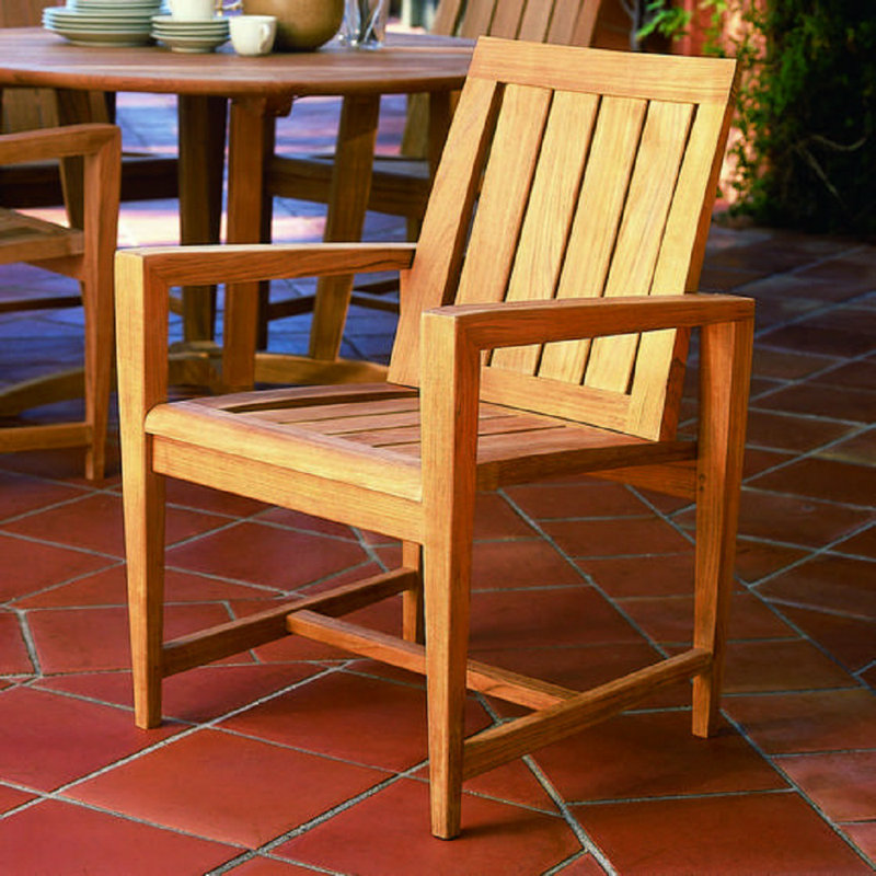 Amalfi Outdoor Teak Dining Armchair, Ocean Rain