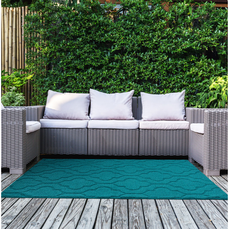 Tapis d'intérieur / extérieur touffeté à motif géométrique Selig, Rectangle 4 pi x 6 pi
