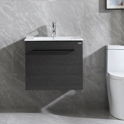 Garron 24'' Single Bathroom Vanity with Ceramic Top