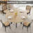 47.2" W Round Dining Table For 4-6, Kitchen Table With Rattan Storage Shelf-806290443