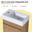  Ensemble de meuble-lavabo mural simple 18 po avec plateau en résine Argylle