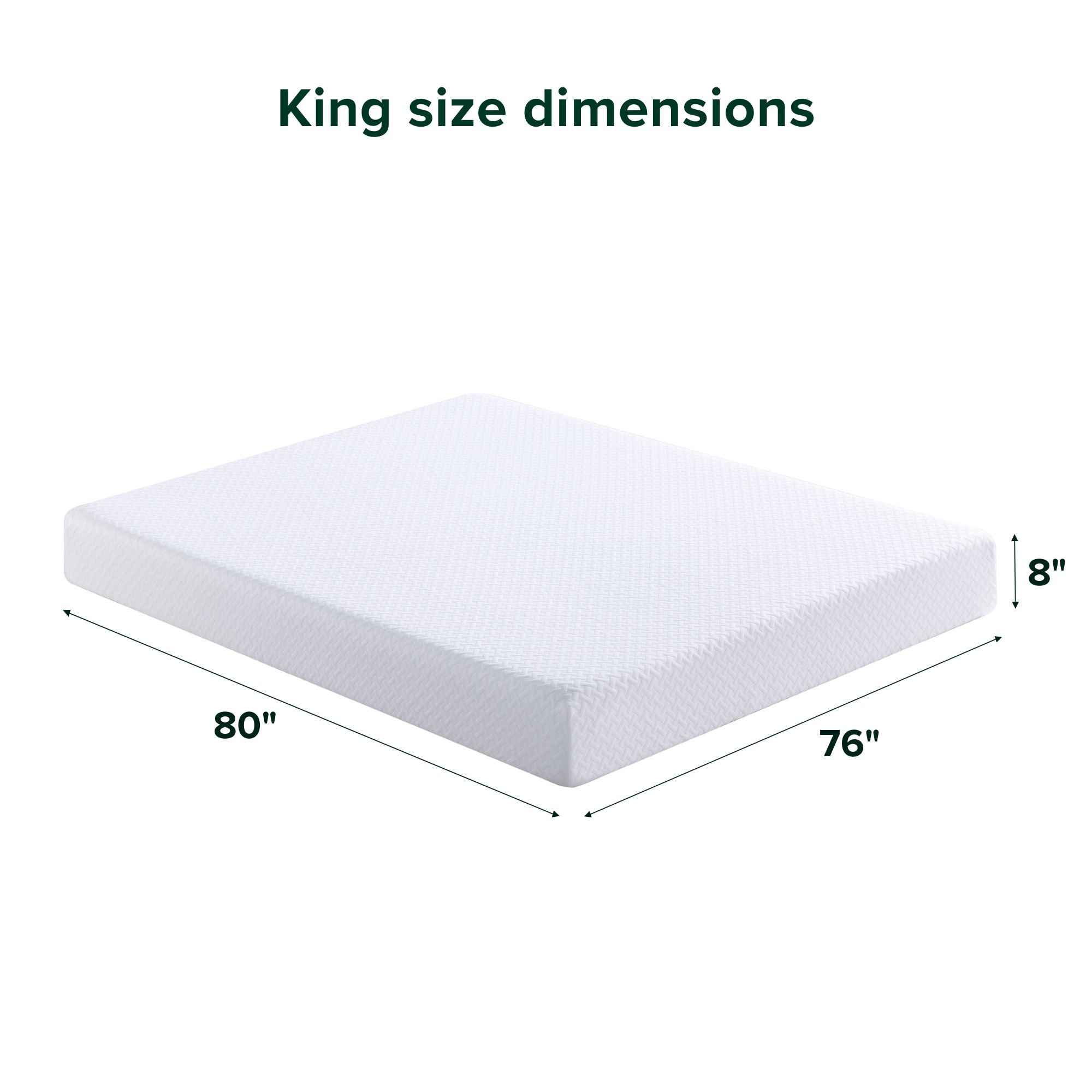 Sleep by Wayfair™ 6"/8"/10"/12" Firm Gel Memory Foam Mattress , King, 8"