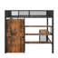 Lit mezzanine double en métal avec bureau