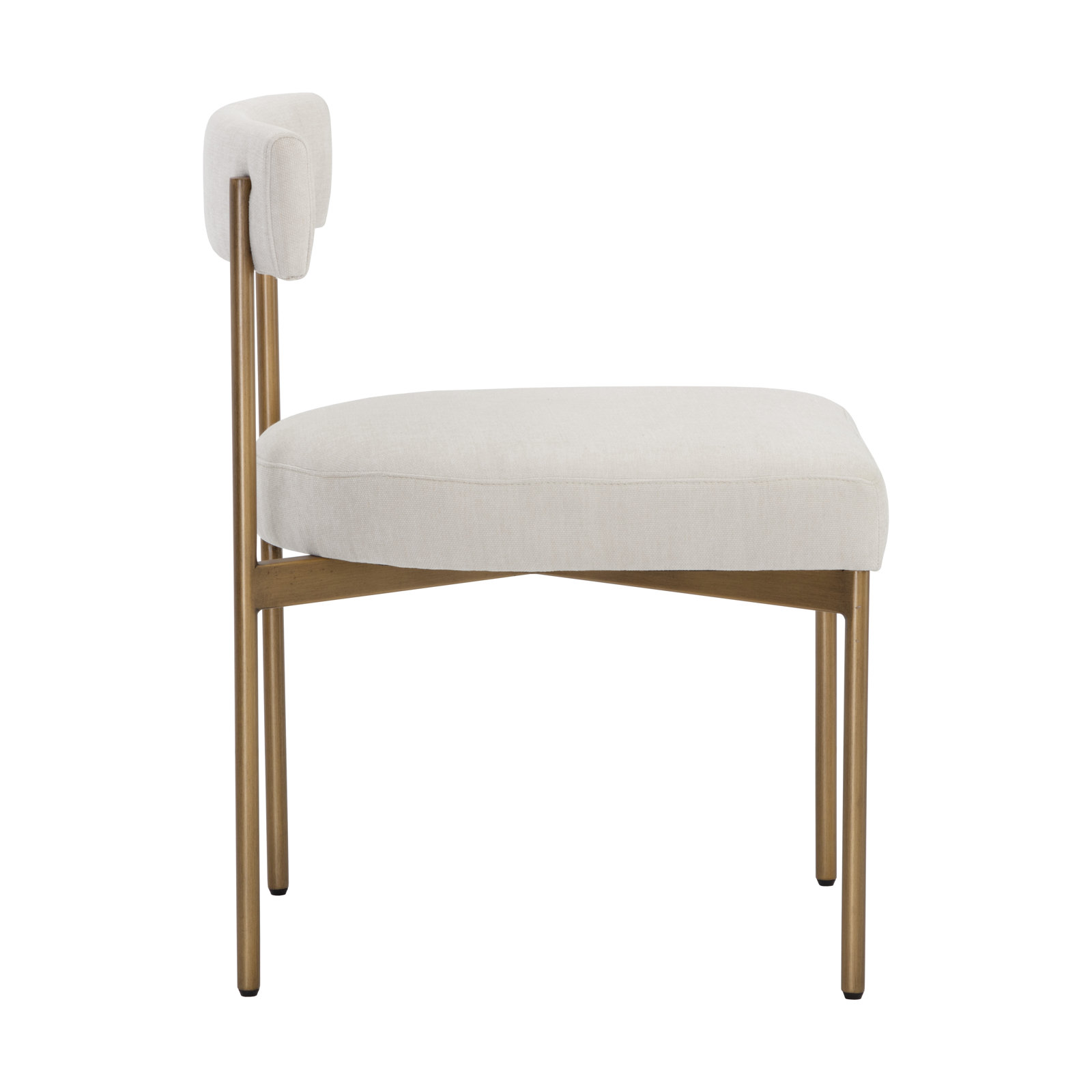 Freida 19.75'' H Upholstered Dining Chair, Cream, Gold