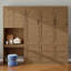 Lit escamotable avec bureau Murphy, tiroir, lumière DEL, cadre de lit mural pliable, armoire réversible de gauche à droite-133281813