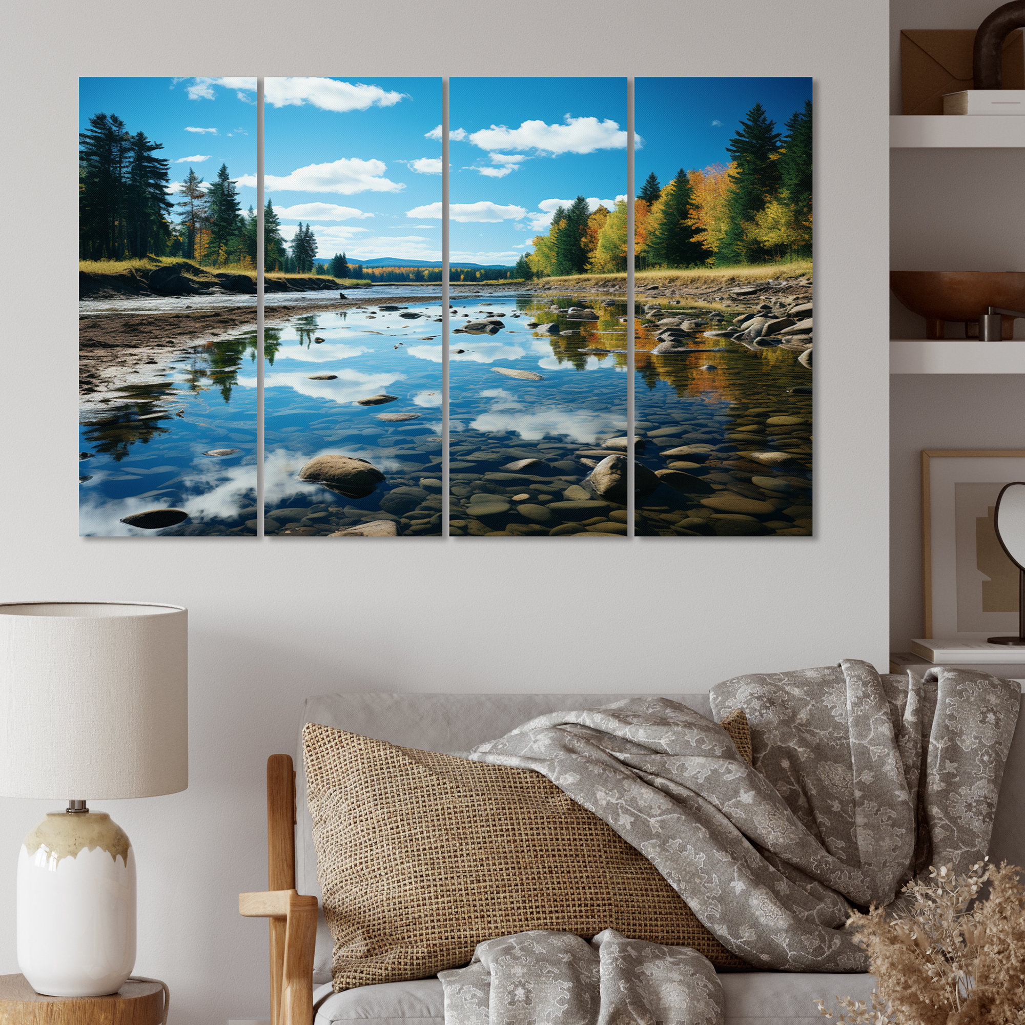 Millwood Pines Blue Green Maine Landscape On Canvas 4 Pieces Print ...