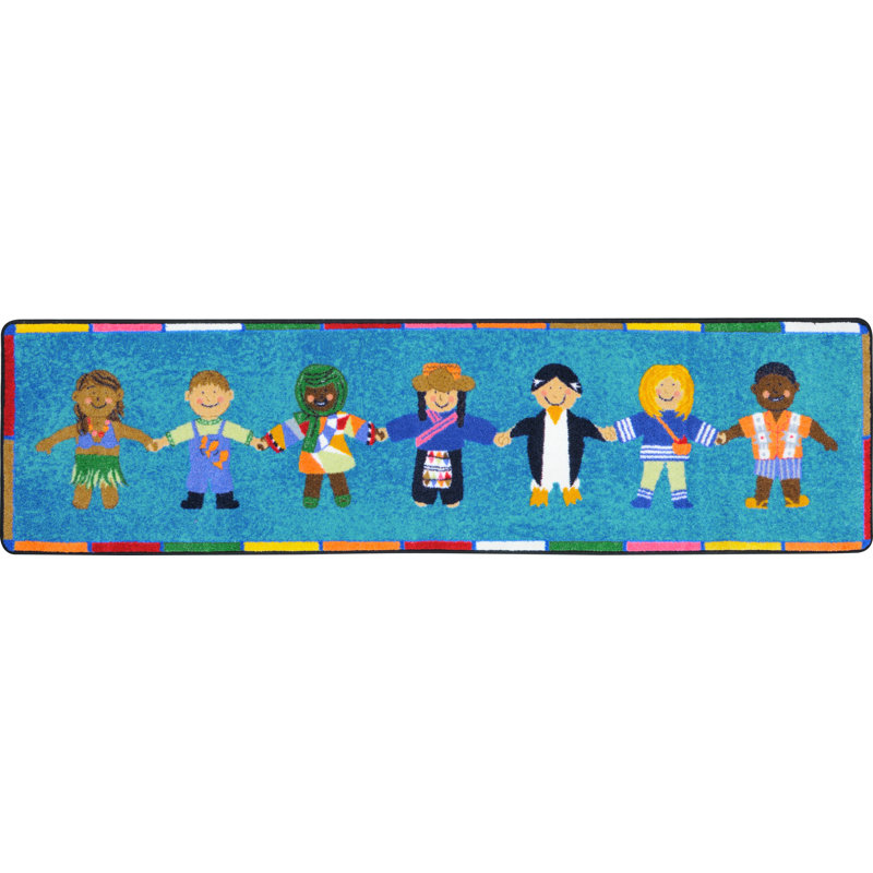 Hands Around The World Multi by Joy Carpets Area Rug, Runner 2'1" x 7'8"