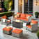Allcot 5 - Person Wicker/Rattan Patio Furniture Set, Outdoor Fire Pit Sofa Set with Pillows and Comfy Cushions