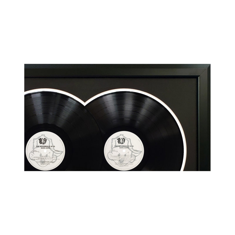 The Notorious B.I.G. «Born Again», double disque encadré avec passe-partout noir, Noir