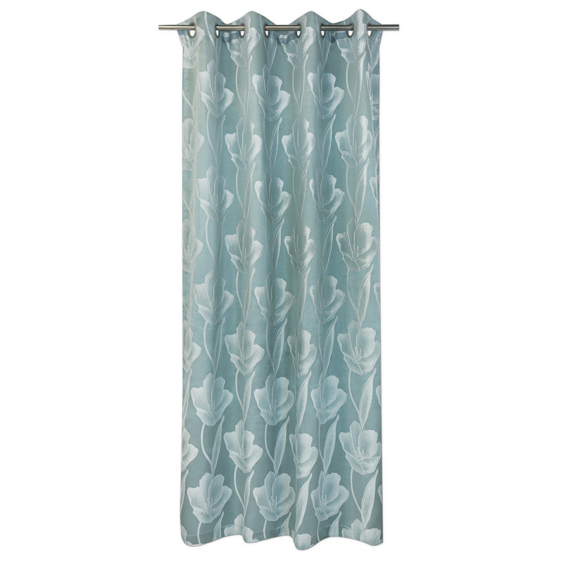 Motif floral en jacquard Cearley, Aqua