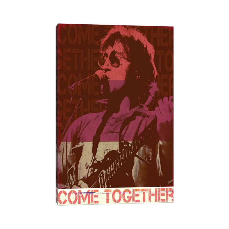 John Lennon Rocker Red - Advertisements Print, 26" H x 18" W x 1.5" D, No Matte, Wrapped Canvas