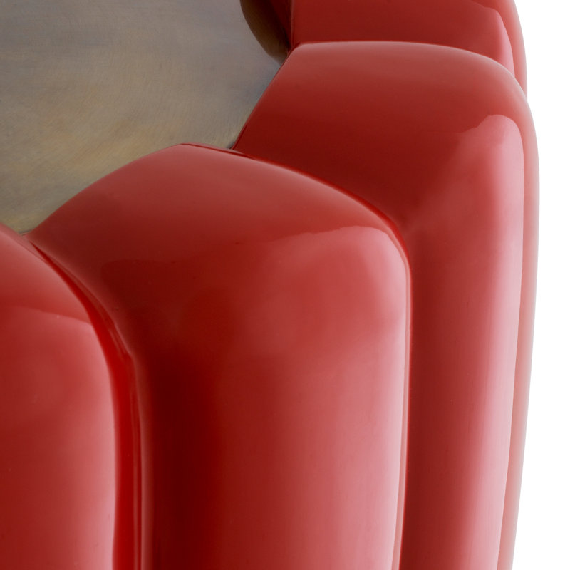 Table Lamp, Red, Black