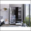 Armoire Alpes, chambre, noir / blanc