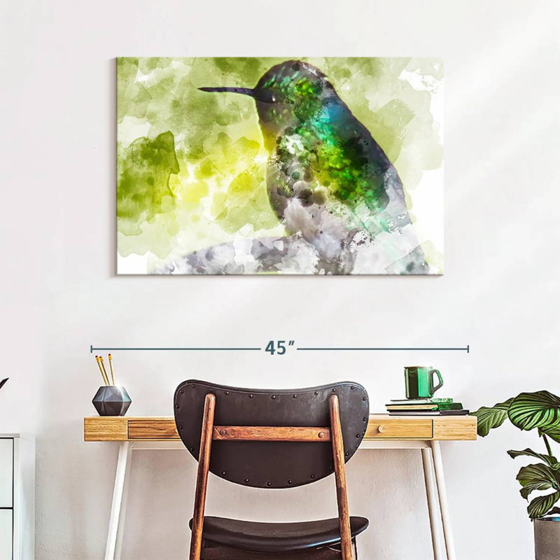 Hummingbird In Emerald, 26" H x 39" W