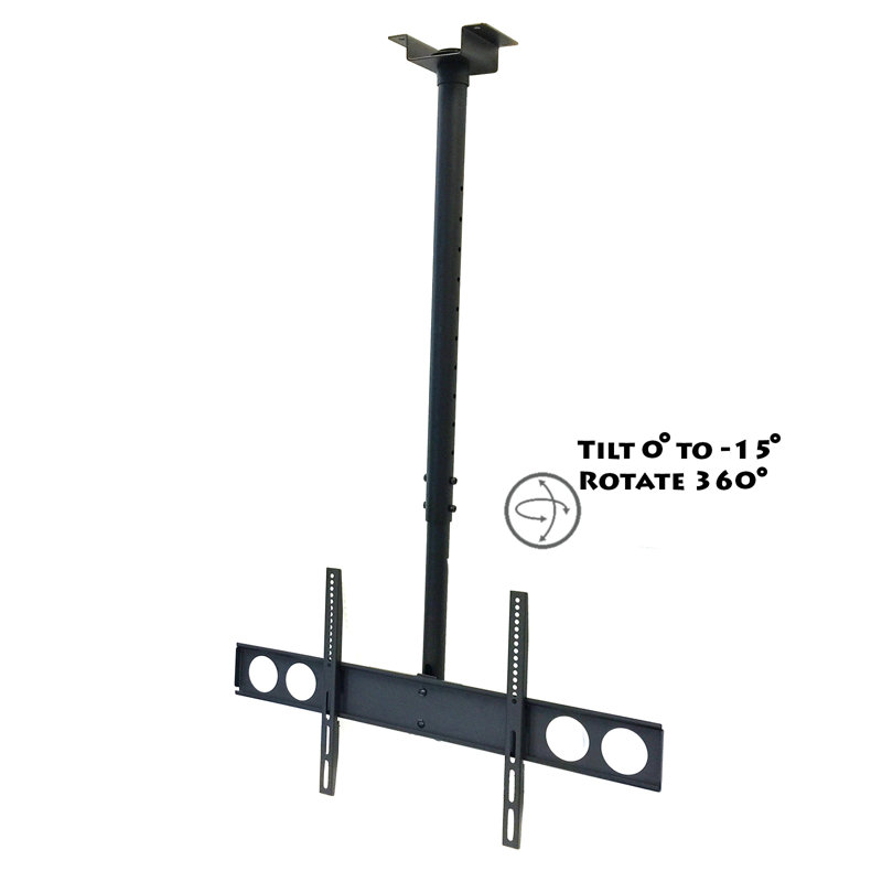 Support de plafond inclinable noir pouvant supporter jusqu'à 110 lb