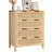 4 Drawer Rattan Dresser, Boho Dresser, Rattan Chest of Drawers with Spacious Storage, Natural Rattan Dresser for Bedroom, Living Room & Hallway, Rattan Nightstand with Sturdy Handles&Legs, Brown