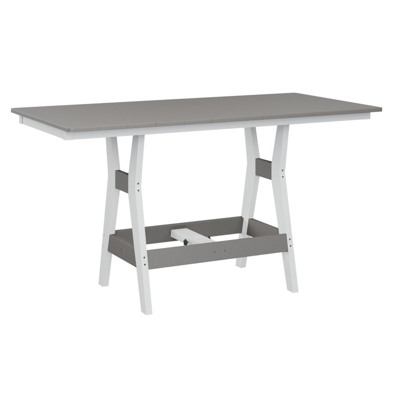 Table de salle à manger rectangulaire de 66 po Berlin, H 30,37 po x l 66 po x P 33 po, Gris clair