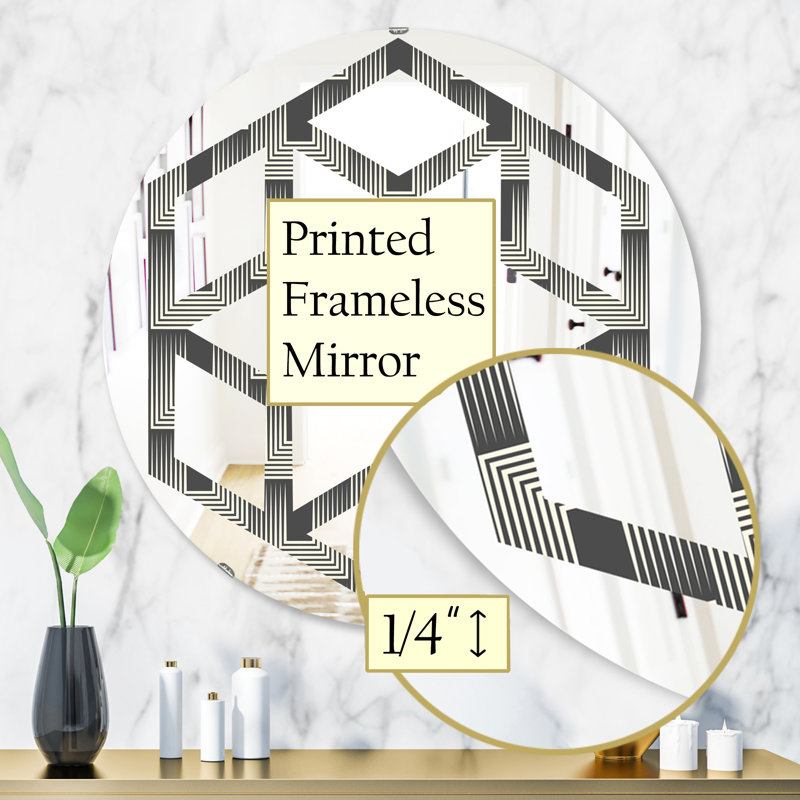 Miroir d'appoint Hexagon Star Mimimal Design I, 31,5 po x 31,5 po