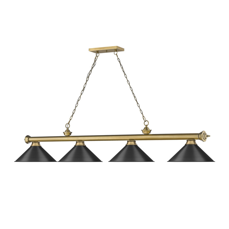 Annaleisa 4-Light Pool Table Pendant, Matte Black