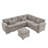 97" L-Shaped Upholstered Chenille Put-Out Sofa Bed Sectional with Storage Ottoman and 2 Pillows-1666063634