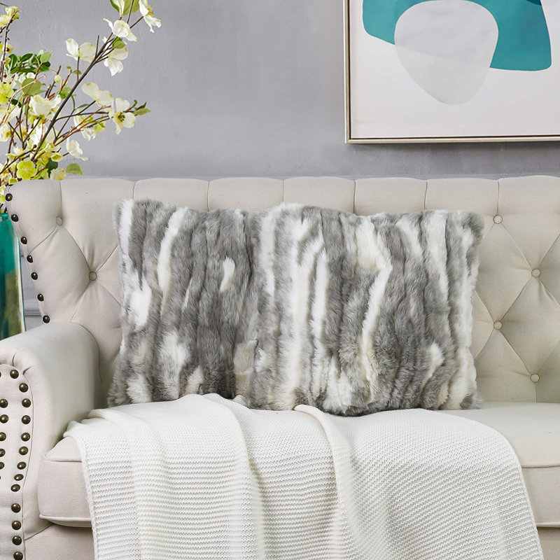 Abstract Square Cushion Cover, Grey, 66cm x 66cm