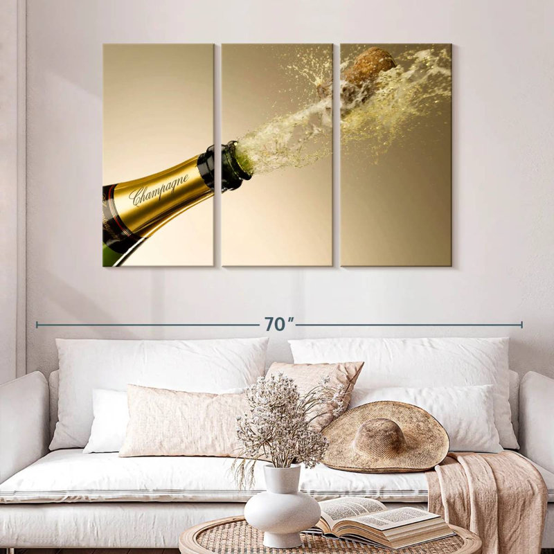 Yarlin Champagne Cork Pop, 32" H x 50" W