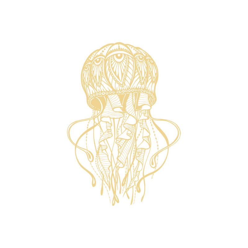 Décalcomanie murale jellyfish Manila, Crème