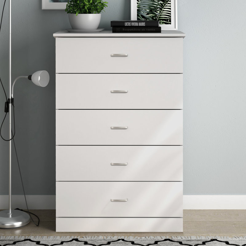 Allyannah 5 Drawer 47.2'' H Dresser, White