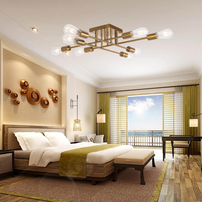 Sartin Semi Flush Mount, Brass