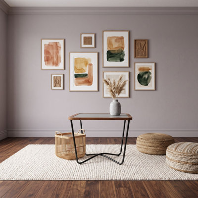 Metal Coffee Table with Glass Top