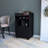 Black Kitchen Cart With Four Built-In Bottle Holders And Space 1-Door Bar Multiple Shelves For Home-1347762980-1347762982