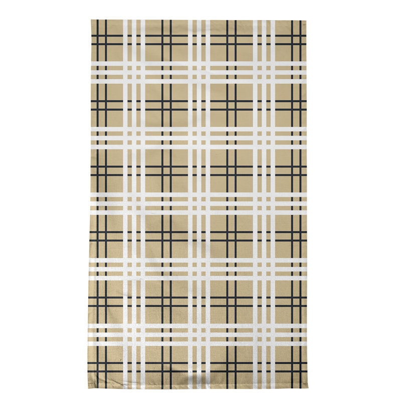 Torchon de luxe New Orleans football, Beige / blanc / noir, Mélange de coton