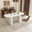 Table de salle à manger ovale, table de salle à manger de style ferme moderne avec surface imperméable et résistante aux égratignures-22210216