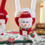 Ensemble de 2 décorations de table père Noël et bonhomme de neige à l'envers