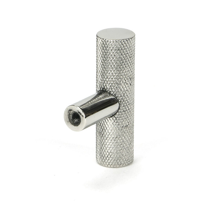 Brompton Cylindrical Knob, Polished Stainless Steel