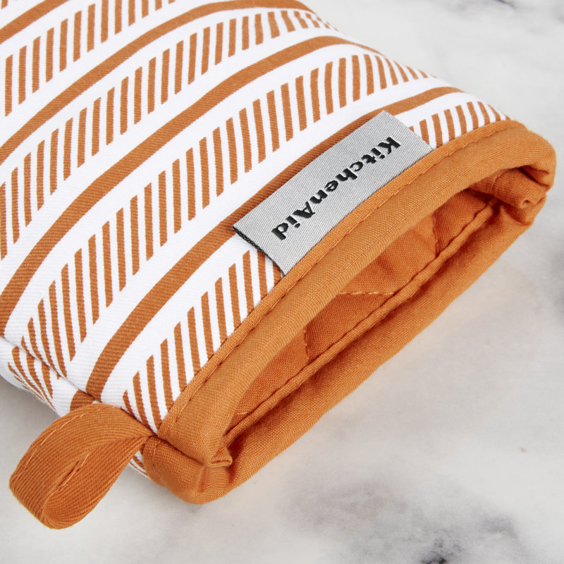 KITCHENAID Albany Mini Oven Mitt 2-Pack Set, Orange, 5.5" W x 8.5" L