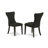 3 Piece Dinette Set for Small Spaces Contains a Round Kitchen Table with Pedestal and 2 Black Linen Fabric Parson Dining Chairs, 36x36 Inch, Wirebrushed Black-38306775-38306772-38306769