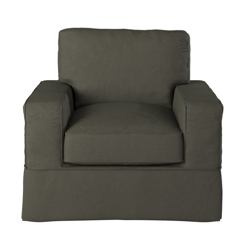 Fauteuil pivotant en polyester de 40 po de large Gauvin, Vert forêt