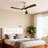 52 In. Indoor Gold Ceiling Fan With Wood Blades, 6-Speed Remote Control-1889223457