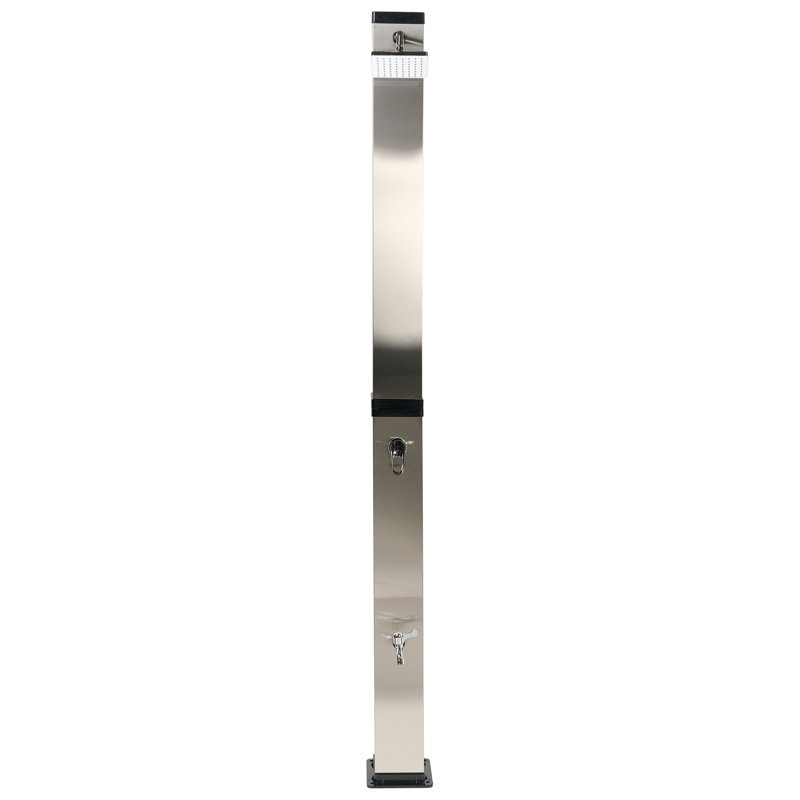 BUENOS Solar Powered Temperature Controlled Stainless Steel Free Standing Outdoor Shower and Footwash Spout