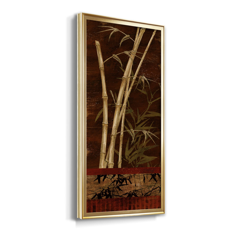 Bamboo Garden I - Peinture sur toile encadrée, H 22,5 po x l 42,5 po x P 1,5 po, Doré