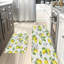 Ensemble de 2 tapis de cuisine blancs à motif aquarelle et croquis citron