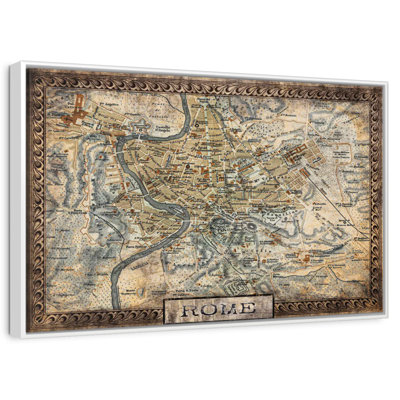 Carte rétro de la ville de Rome