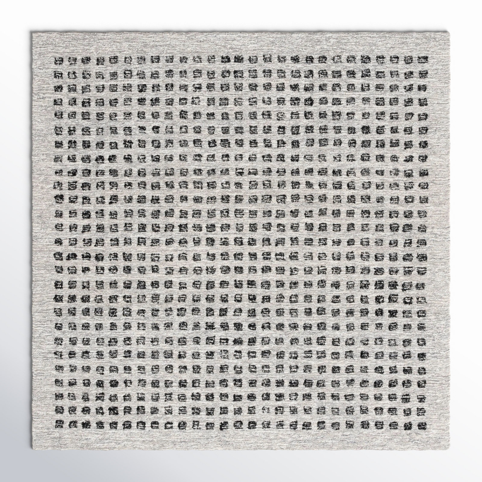 Everdine Hand-Tufted Geometric Wool Rug, Square 6'