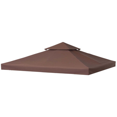 Auvent de remplacement pour abri de jardin 9,91 pi, 2 capots de protection solaire, café, pour 01-0153 et 100100-076
